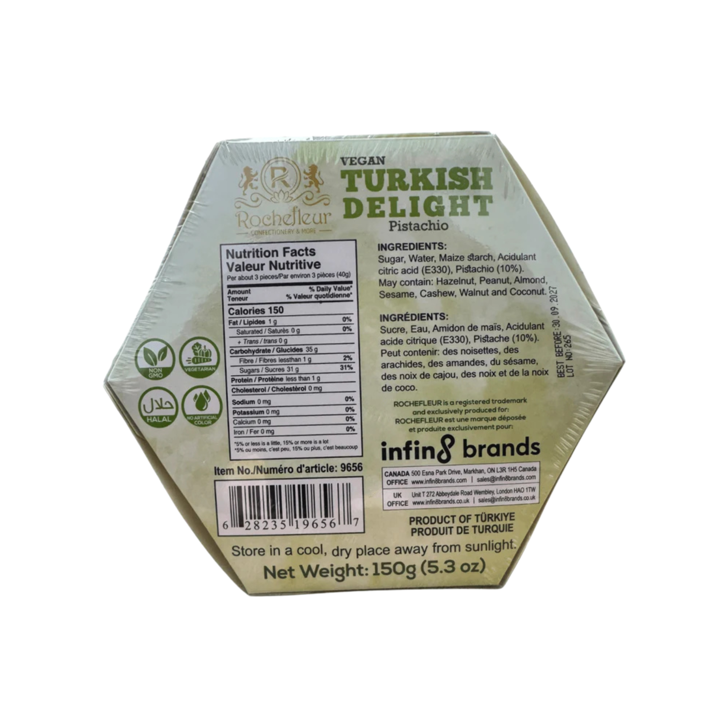Vegan Turkish Delight Pistachio 150g - Turkey