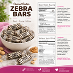 Zebra Peanut Butter Candy Bars 454g (1lb) - Individually Wrapped, Crunchy Retro Candy,